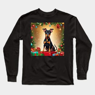 Manchester terrier christmas style Long Sleeve T-Shirt